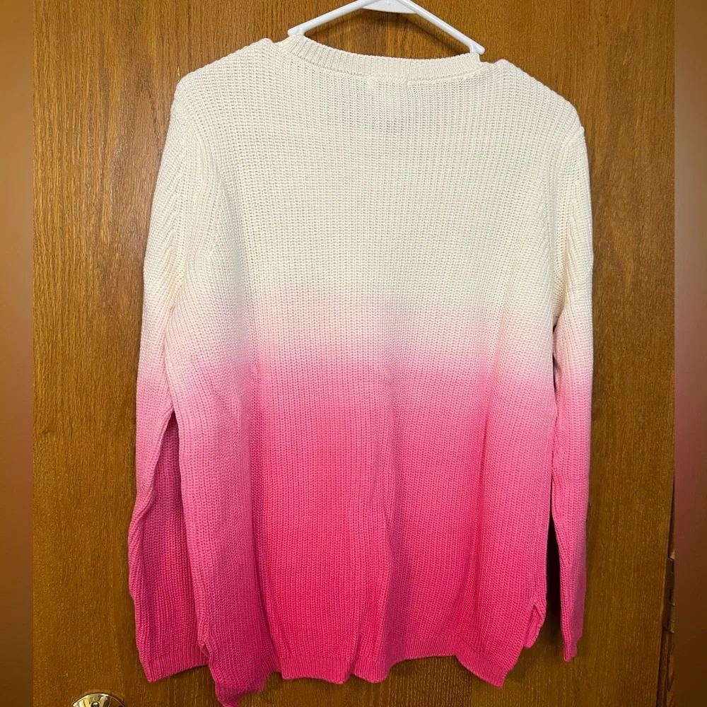 New! Crown And Ivy Sweater Pink Rage Combo P Small‎